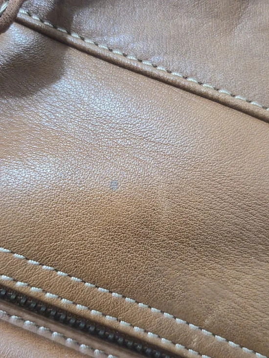 Fossil Leather Tote Bag with Front Pockets - Brown - Picture 4 of 10